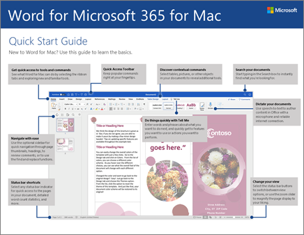 Word 2016 für Mac – Schnellstartleitfaden