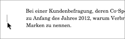 In der Nähe des Rands ist "Markup" hervorgehoben