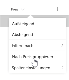 Groupby option on column header menu