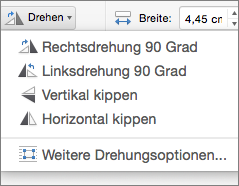 Office für Mac-Menü zum Drehen von Formen