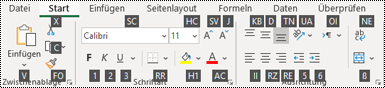 Excel-Menüband – Zugriffstasteninfos.