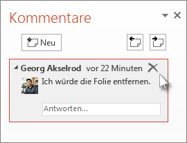 Löschen eines Kommentars