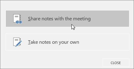 Screenshot des Dialogfelds „Besprechungsnotizen“ in Outlook.