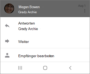 Antworten auf e-Mails in Outlook Mobile