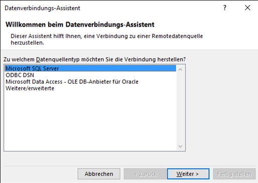 Datenverbindungs-Assistent