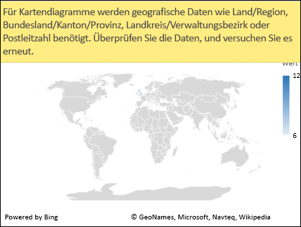 Excel-Kartendiagramm mit mehrdeutigen Daten