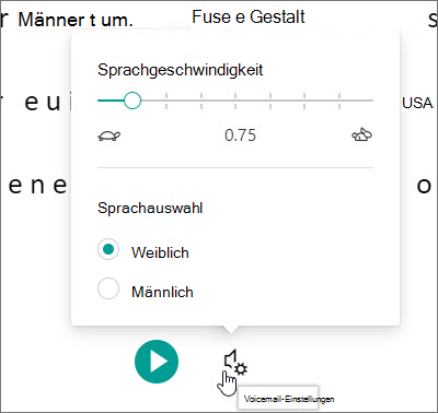 Plastischer Reader Spracheinstellungen