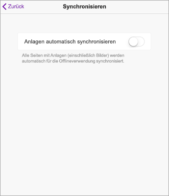 Deaktivieren Sie die automatische Synchronisierung in den OneNote-Einstellungen auf dem iPad.