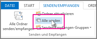 Schaltfläche 'Alle senden' in Outlook 2013