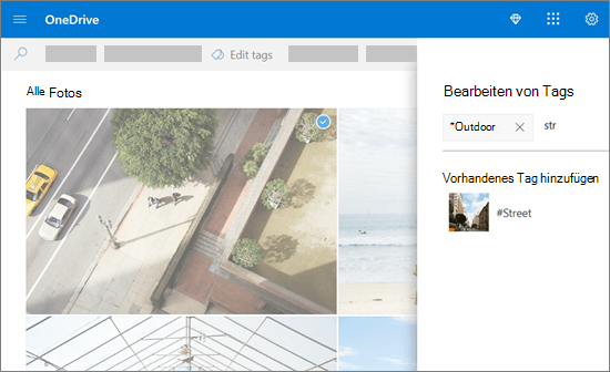 OneDrive, Tags bearbeiten.