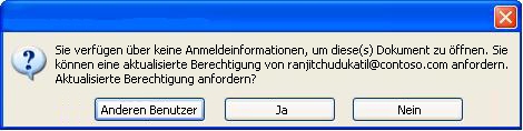 Dialogfeld in Word, in dem angezeigt wird, dass ein Dokument mit Zugriffseinschränkung an eine nicht autorisierte Person weitergeleitet wurde