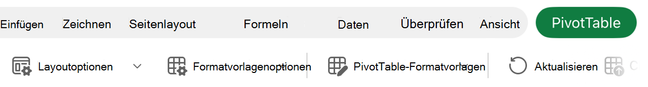 Schaltfläche "Layout" im Menüband.