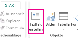 Screenshot des Textfelds "Zeichnen" in Publisher