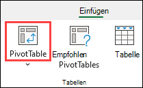 PivotTable-Schaltfläche