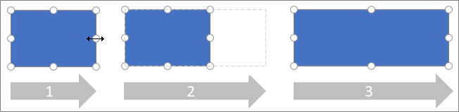 Ändern der Größe einer Seite eines Shapes