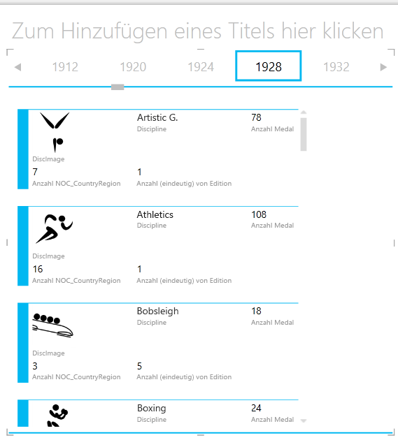 Verwenden des Features 'KACHELN NACH' in Power View