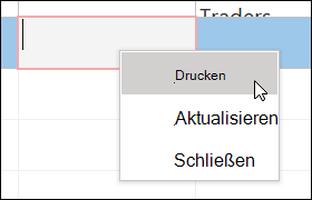 Screenshot eines Kontextmenüs in einem Access-Formular