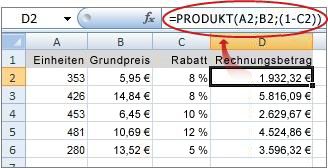 The formula is shown in the formula bar