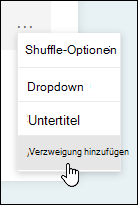 Option "Verzweigung" in Microsoft Forms