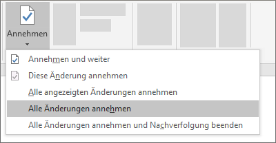 Alle Änderungen annehmen