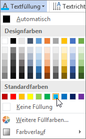 Auswählen einer Textfüllfarbe