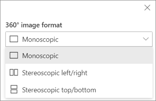 360 Bildformatoptionen