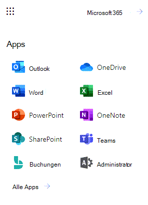 Wählen Sie im App-Startfeld Admin aus.