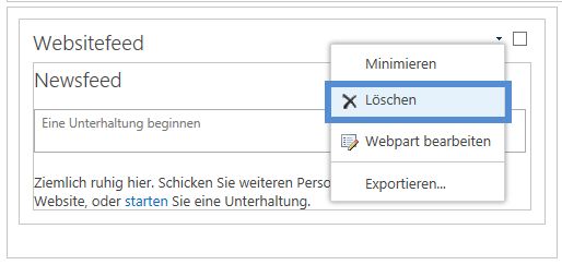 Webpart löschen