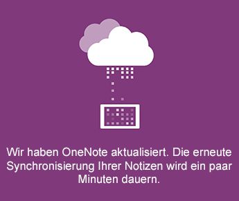 Bildschirm "Synchronisieren" in OneNote für Android