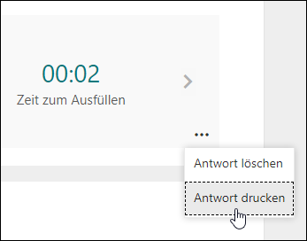 Option ' Antwort drucken ' in Microsoft Forms