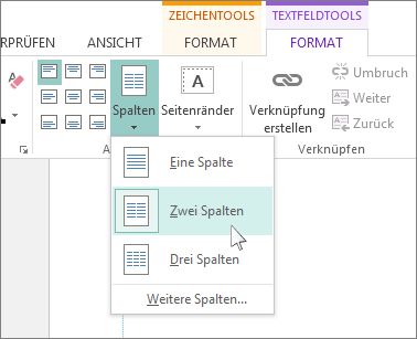 Erstellen einer zweispaltigen Publikation