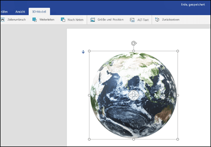 Registerkarte "3D-Modell" von Word