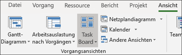 Task Board im Menüband "Ansicht"