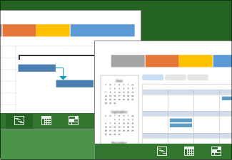 Bild mit zwei Ansichten eines Projektplans