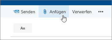 Ein Screenshot der Schaltfläche "Anfügen"