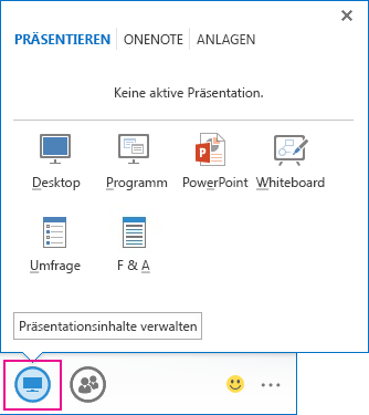 Optionen auf der Registerkarte „Präsentieren“