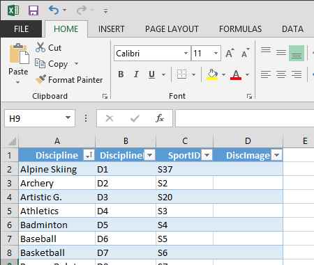 επέκταση πίνακα στο Excel