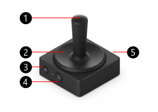 Κουμπί Microsoft Adaptive Joystick με αριθμούς για τον προσδιορισμό φυσικών δυνατοτήτων.