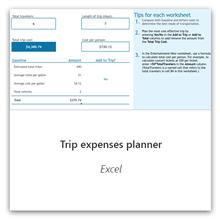 Planner εξόδων ταξιδιού για Excel