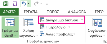 Κάντε κλικ στην επιλογή "Διάγραμμα δικτύου" για να ανοίξετε την προβολή διαγράμματος δικτύου.