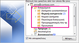 Φάκελοι ηλεκτρονικού ταχυδρομείου