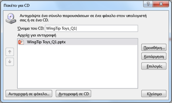 Πακέτο παρουσίασης για CD