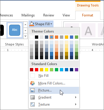 Adding a picture as a shape fill
