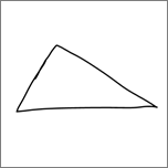 Shows an triangle with three different side lengths drawn in inking.