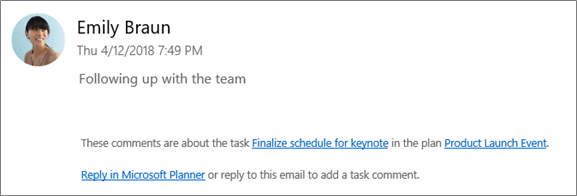 Screen capture: Showing a group email where a coworker is replying to the first comment.