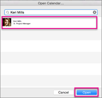 Open a shared calendar