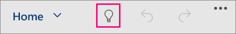 Shows the "Tell Me" icon in Office for Windows 10 Mobile