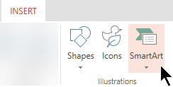 On the Insert tab, select SmartArt