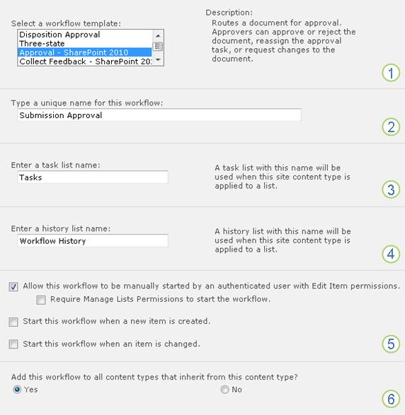 First page of association form with numbered callouts