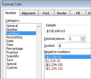 Format Cells dialog box